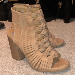 Open toe ankle heels